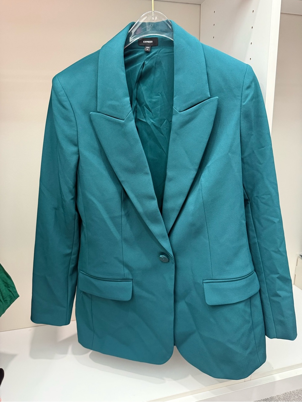 Express Teal Single-Button Blazer